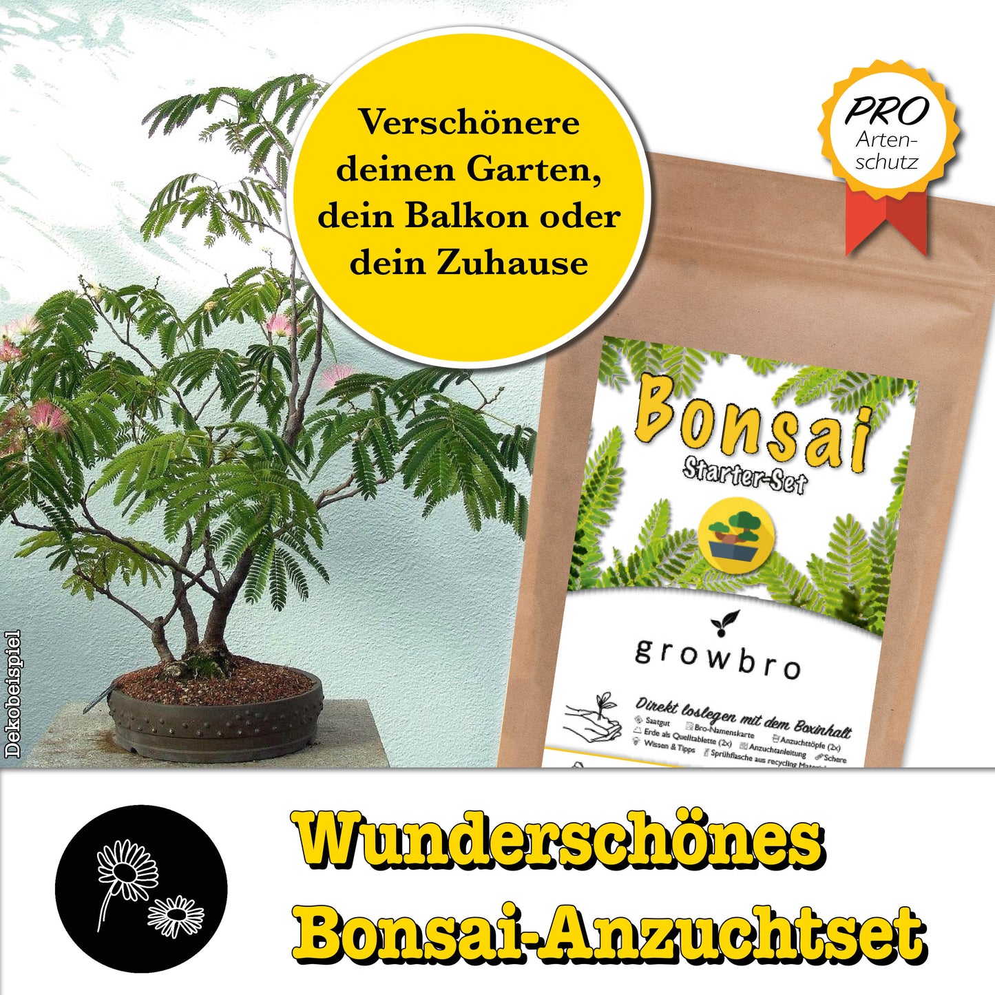 growbro - 2x Bonsai Light Anzuchtset - Züchte deinen neuen BRO # kleines Geschenk # Bonsai Geschenk # Bonsai Samen # TikTok Trend