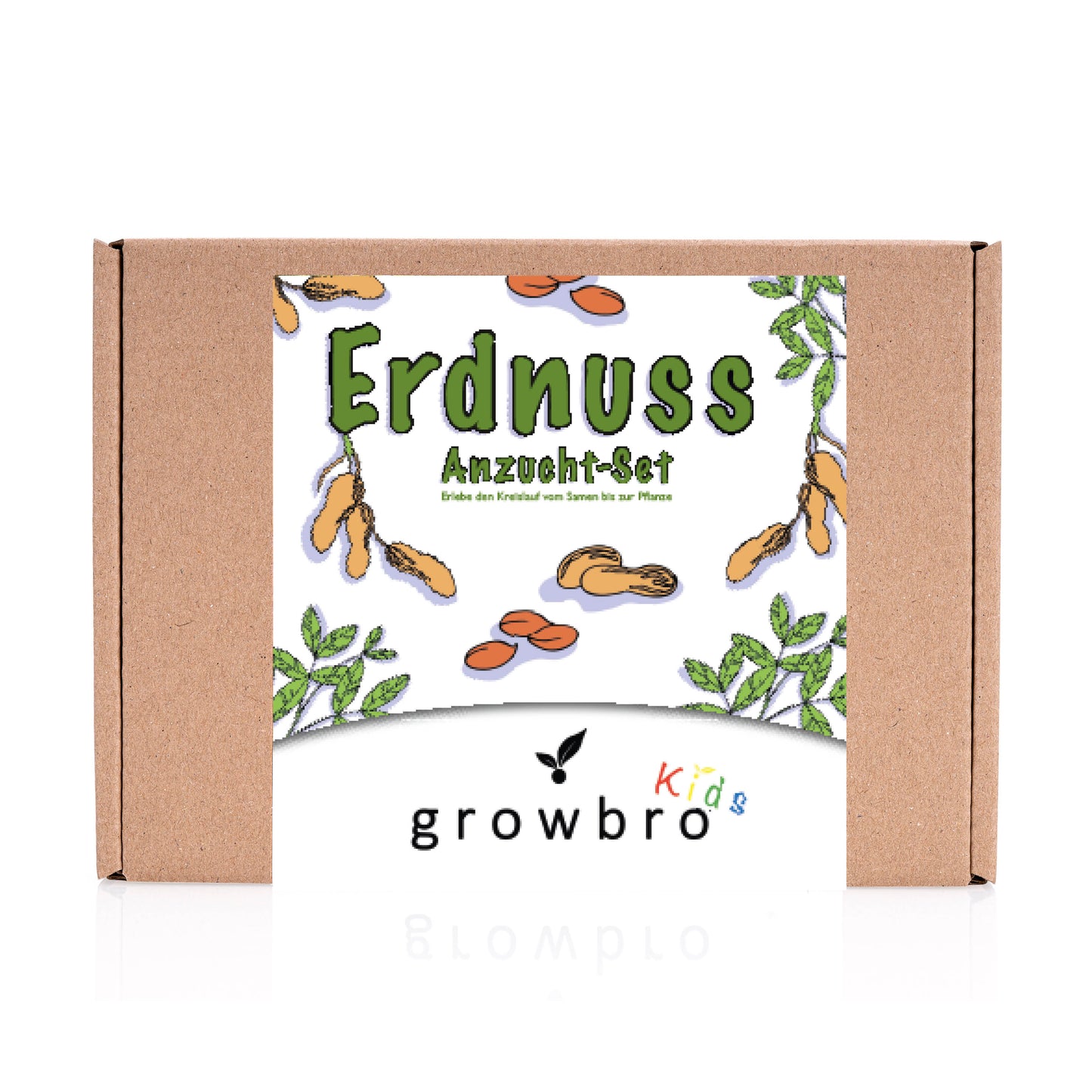 growbro Kids Erdnuss Anzuchtset, Garten Entdecker Set, Forscher Kinder, Geschenk für Kinder, Mitbringsel Kindergeburtstag, Mitbringexperiment