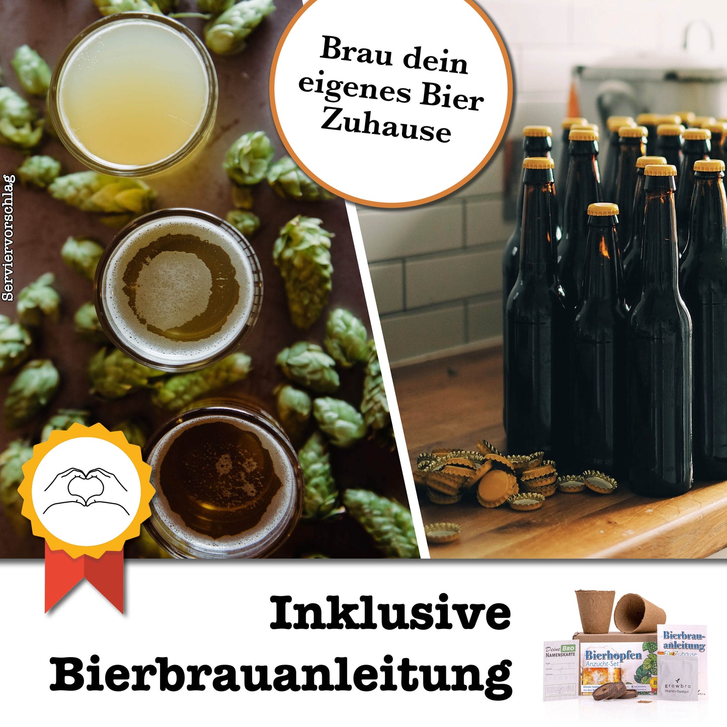 growbro | Hopfen Anzuchtset | Der Weg zu  DEINEM EIGENEN BIER | Das Geschenk für Männer, Freunde & Papa # Bier Geschenk für Männer