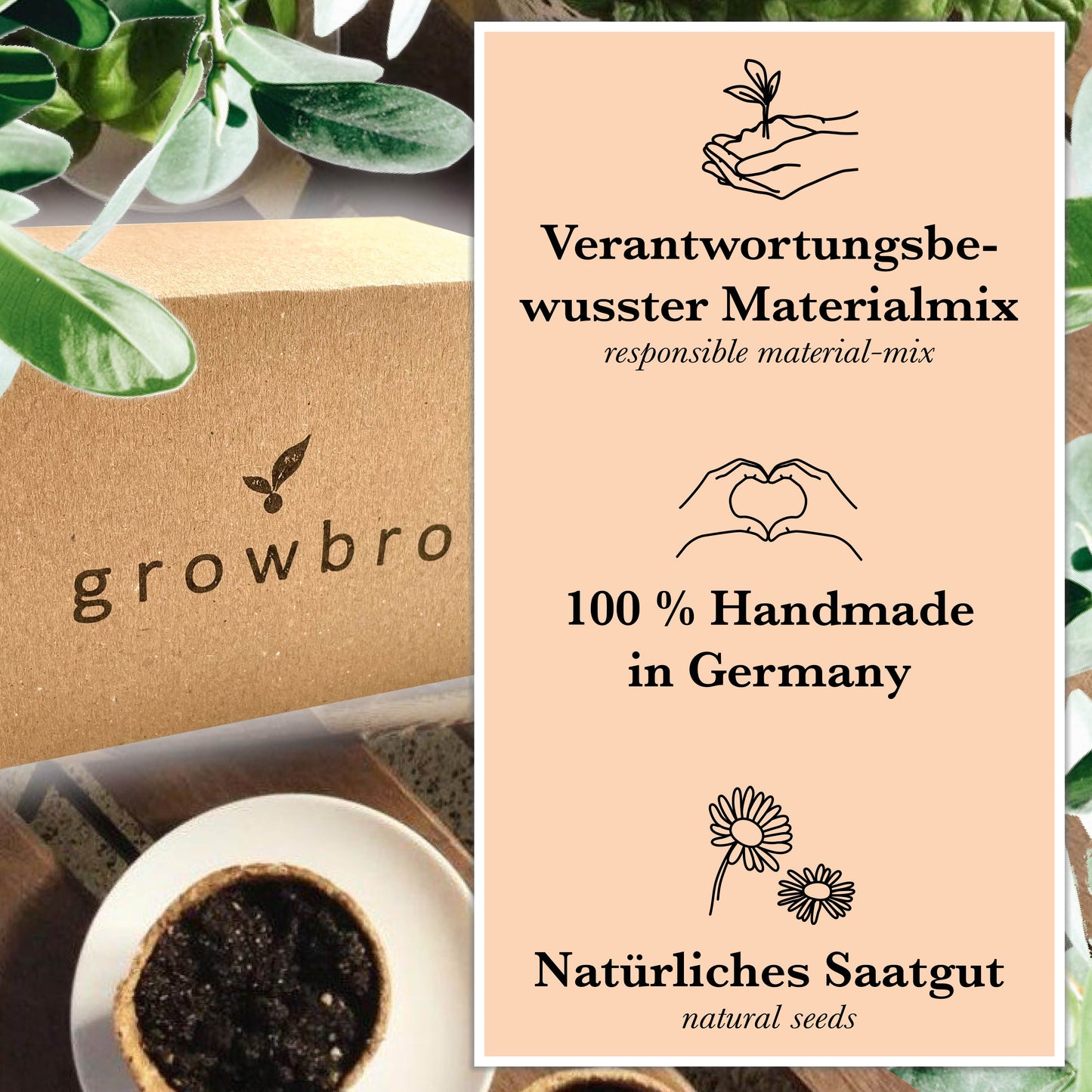 growbro| Kakteen Anzuchtset inkl. Sprühflasche | DAS KAKTUS GESCHENK für Frauen & Männer # Samen Geschenk # Samen Gastgeschenk # cactus