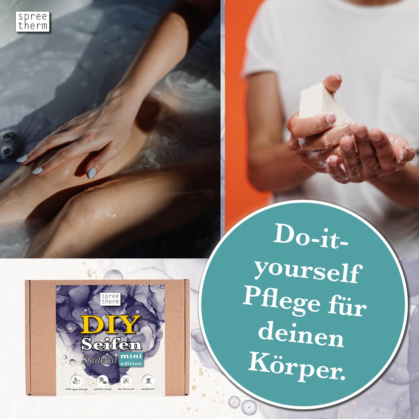 Seife selber machen, DIY Set von spreetherm inkl. veganer Kernseife, uvm. - HIGHLIGHTS: Natürliche Zutaten, unparfümiert