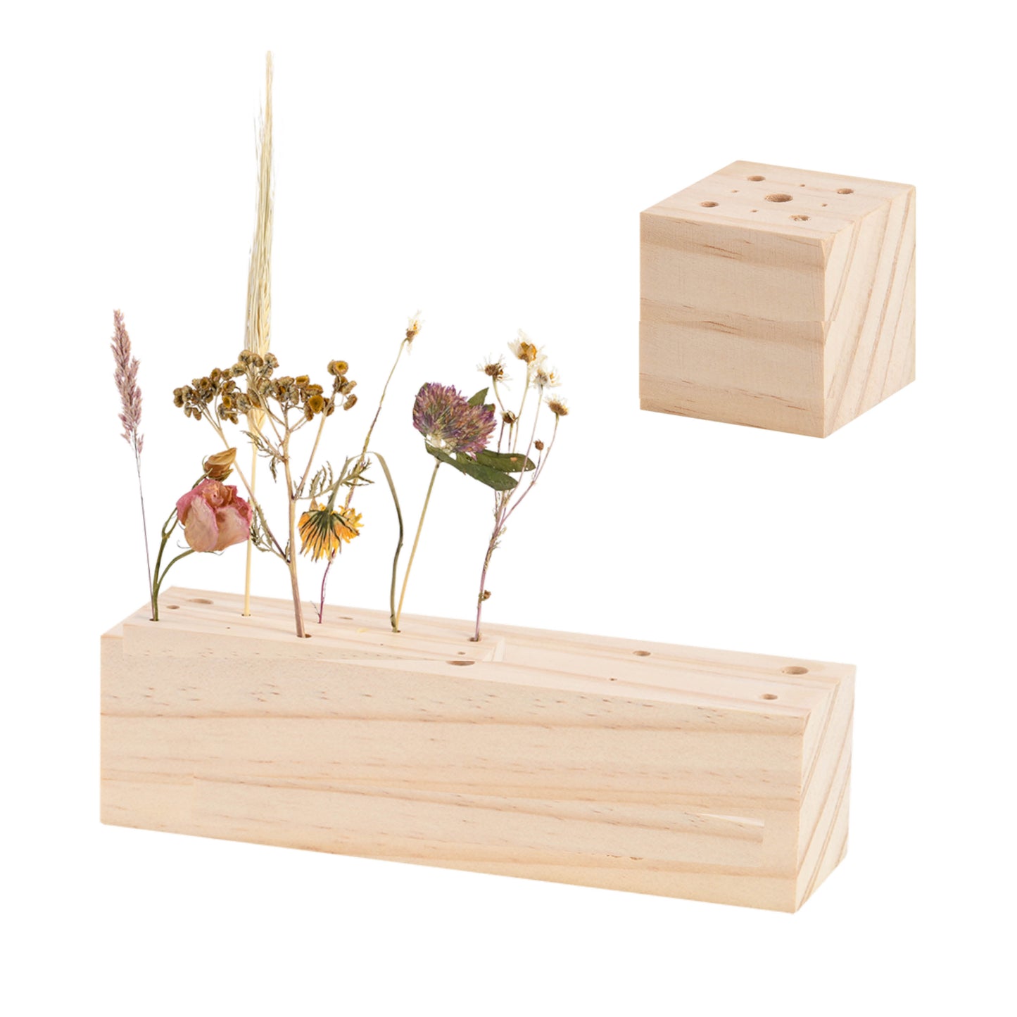Blumenhalter Trockenblumen Leiste - 2 teilig von inkl. Achtsamkeitskompass, Deko-Highlight
