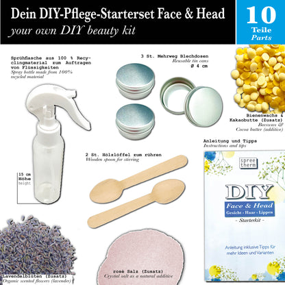 diy HAAR - GESICHT - LIPPEN Pflege Set von spreetherm inkl. Sprühflasche aus Recyclingmaterial, pflanzliche Zutaten uvm. # Pflege Geschenk