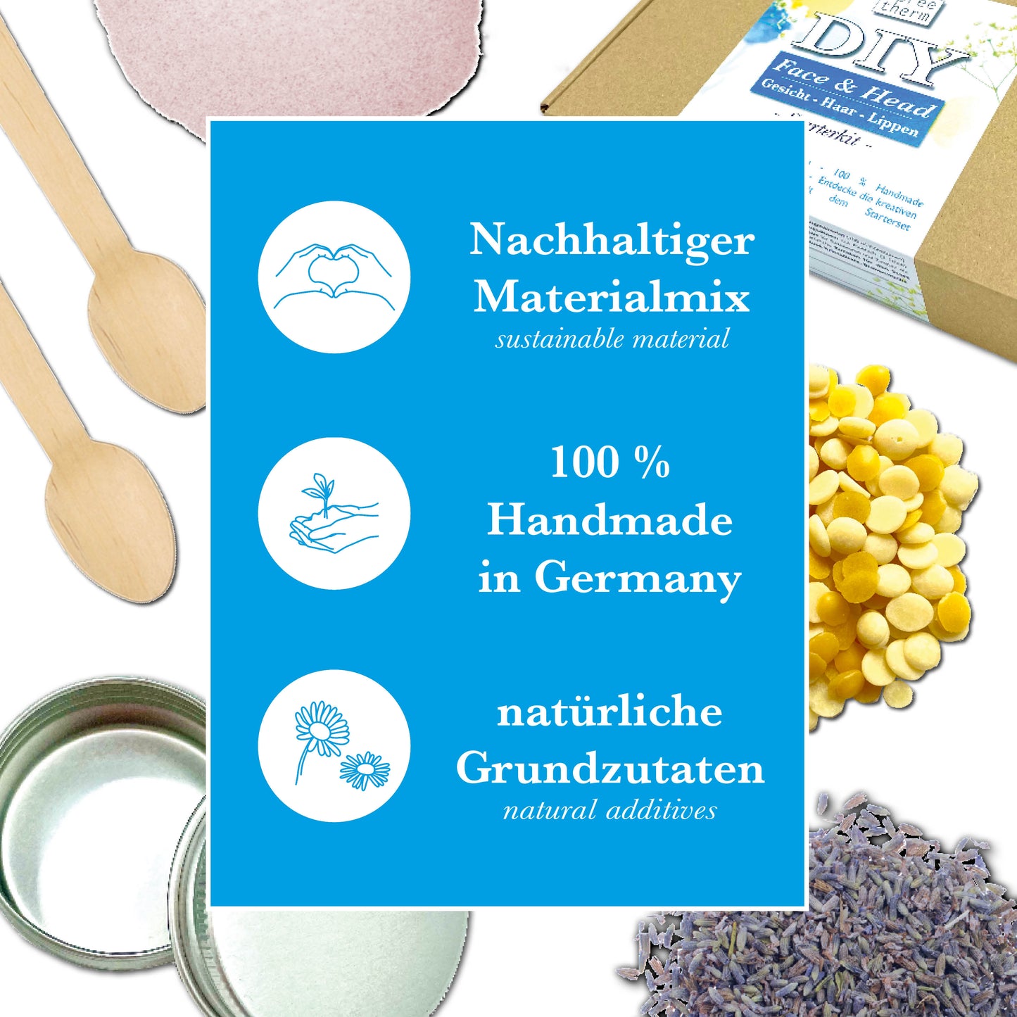 diy HAAR - GESICHT - LIPPEN Pflege Set von spreetherm inkl. Sprühflasche aus Recyclingmaterial, pflanzliche Zutaten uvm. # Pflege Geschenk