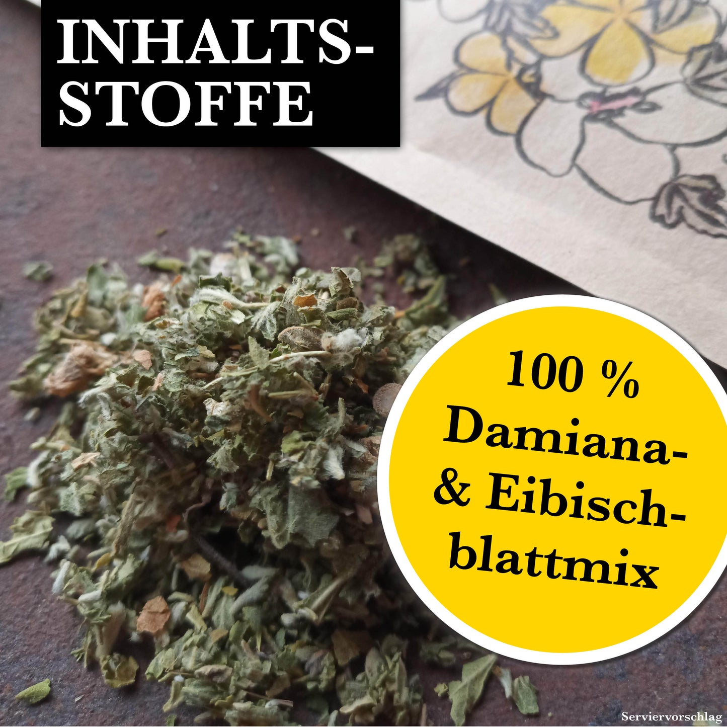 Damiana meets Eibisch Tee-Mischung von SpreeRausch, DEINE Original Kräutermischung für viele Verwendungsmöglichkeiten