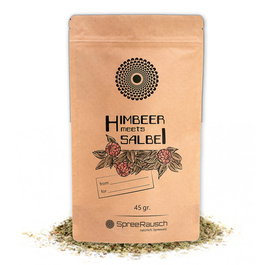 Himbeer - Salbei Teemischung von SpreeRausch, Die ORIGINAL Kräutermischung für viele Verwendungsmöglichkeiten