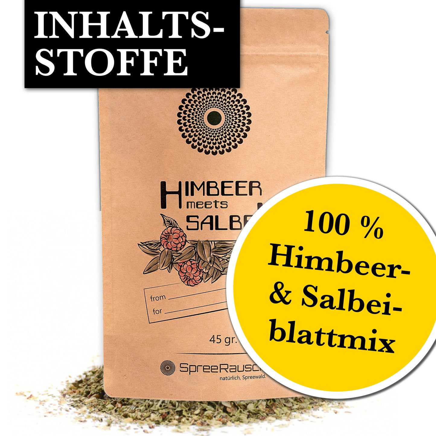 Himbeer - Salbei Teemischung von SpreeRausch, Die ORIGINAL Kräutermischung für viele Verwendungsmöglichkeiten