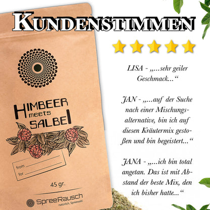 Himbeer - Salbei Mischung von SpreeRausch, Die ORIGINAL Kräutermischung für viele Verwendungsmöglichkeiten