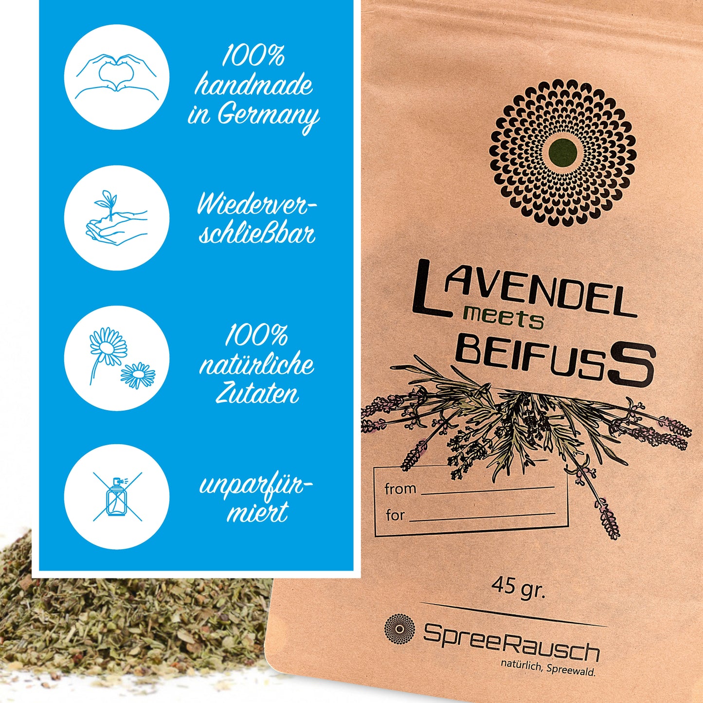 Lavendel Beifuss Tee-Mischung von SpreeRauch, die ORIGINAL Kräutermischung für viele Verwenungsmöglichkeiten