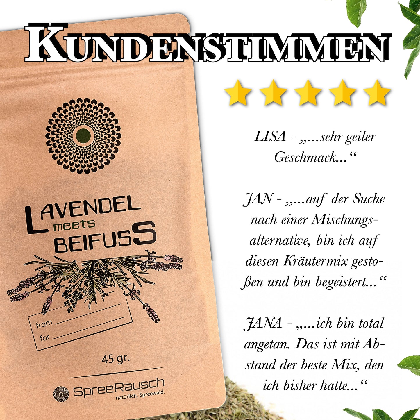 Lavendel Beifuss Tee-Mischung von SpreeRauch, die ORIGINAL Kräutermischung für viele Verwenungsmöglichkeiten